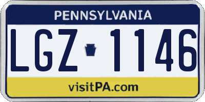 PA license plate LGZ1146