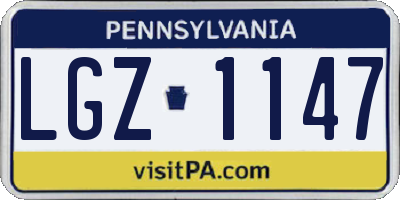 PA license plate LGZ1147