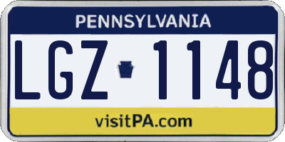 PA license plate LGZ1148