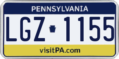PA license plate LGZ1155