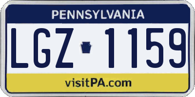 PA license plate LGZ1159