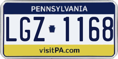 PA license plate LGZ1168