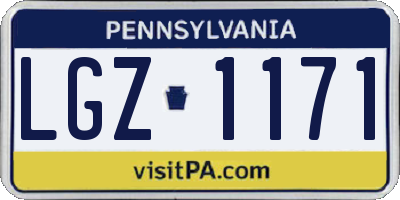 PA license plate LGZ1171