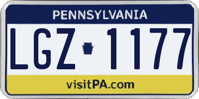 PA license plate LGZ1177