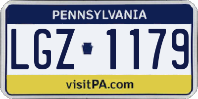 PA license plate LGZ1179