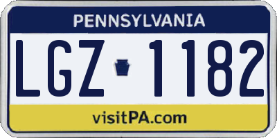 PA license plate LGZ1182