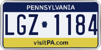 PA license plate LGZ1184