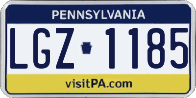 PA license plate LGZ1185