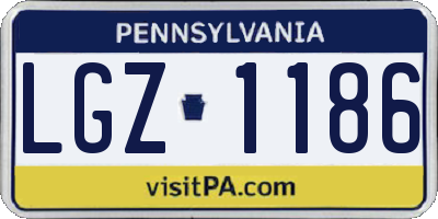 PA license plate LGZ1186