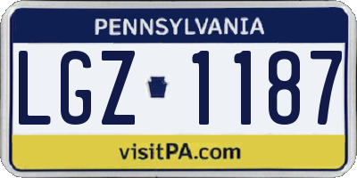 PA license plate LGZ1187