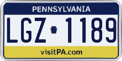 PA license plate LGZ1189
