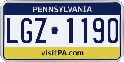PA license plate LGZ1190