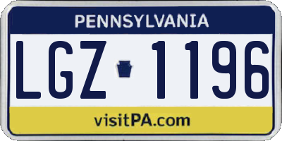 PA license plate LGZ1196