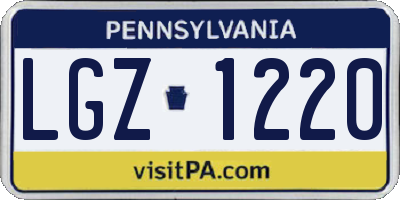 PA license plate LGZ1220