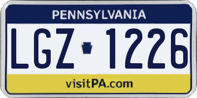 PA license plate LGZ1226