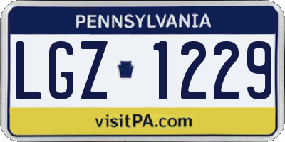 PA license plate LGZ1229