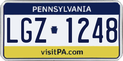 PA license plate LGZ1248