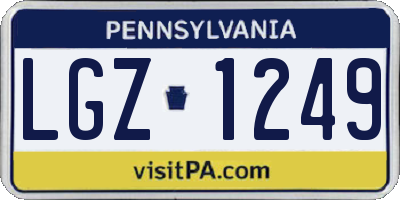 PA license plate LGZ1249