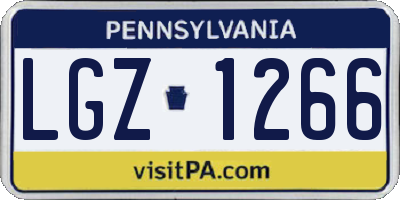 PA license plate LGZ1266