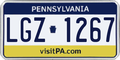 PA license plate LGZ1267