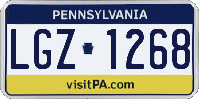 PA license plate LGZ1268