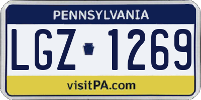 PA license plate LGZ1269