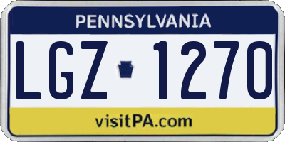 PA license plate LGZ1270