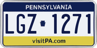 PA license plate LGZ1271