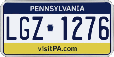 PA license plate LGZ1276