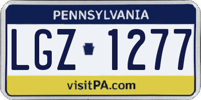 PA license plate LGZ1277