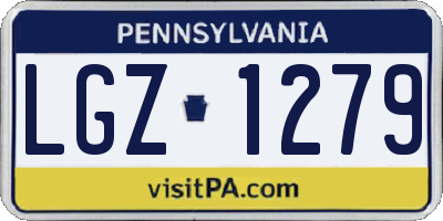 PA license plate LGZ1279