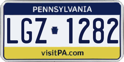 PA license plate LGZ1282
