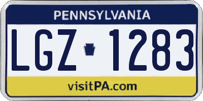 PA license plate LGZ1283