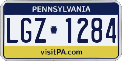 PA license plate LGZ1284