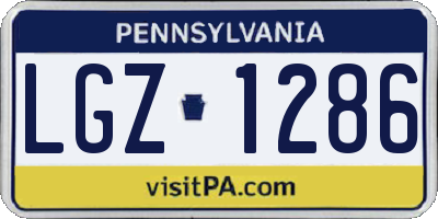 PA license plate LGZ1286