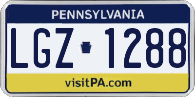 PA license plate LGZ1288