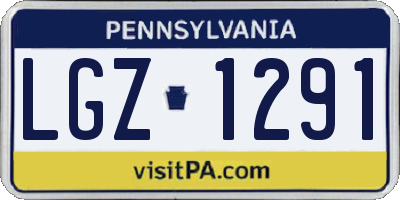 PA license plate LGZ1291