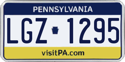 PA license plate LGZ1295