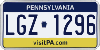 PA license plate LGZ1296