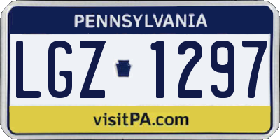 PA license plate LGZ1297
