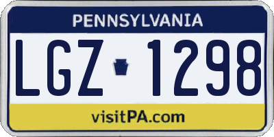 PA license plate LGZ1298