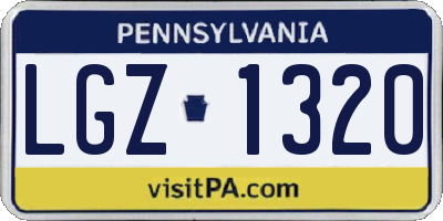 PA license plate LGZ1320