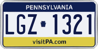 PA license plate LGZ1321
