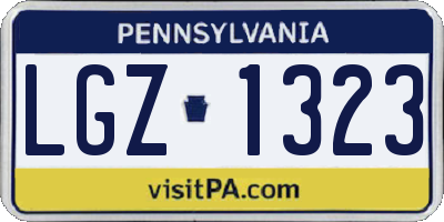 PA license plate LGZ1323