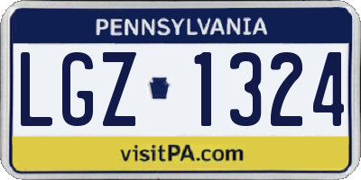 PA license plate LGZ1324