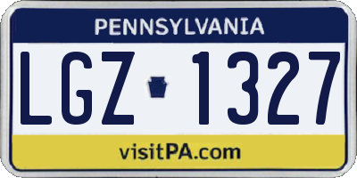 PA license plate LGZ1327