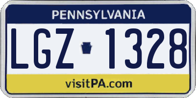 PA license plate LGZ1328