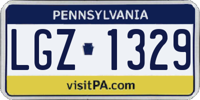 PA license plate LGZ1329
