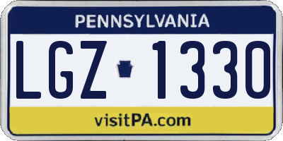 PA license plate LGZ1330