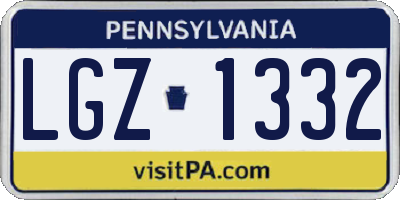 PA license plate LGZ1332